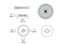 Load image into Gallery viewer, Blue Halo UVC Universal Flushmount System Size Specs
